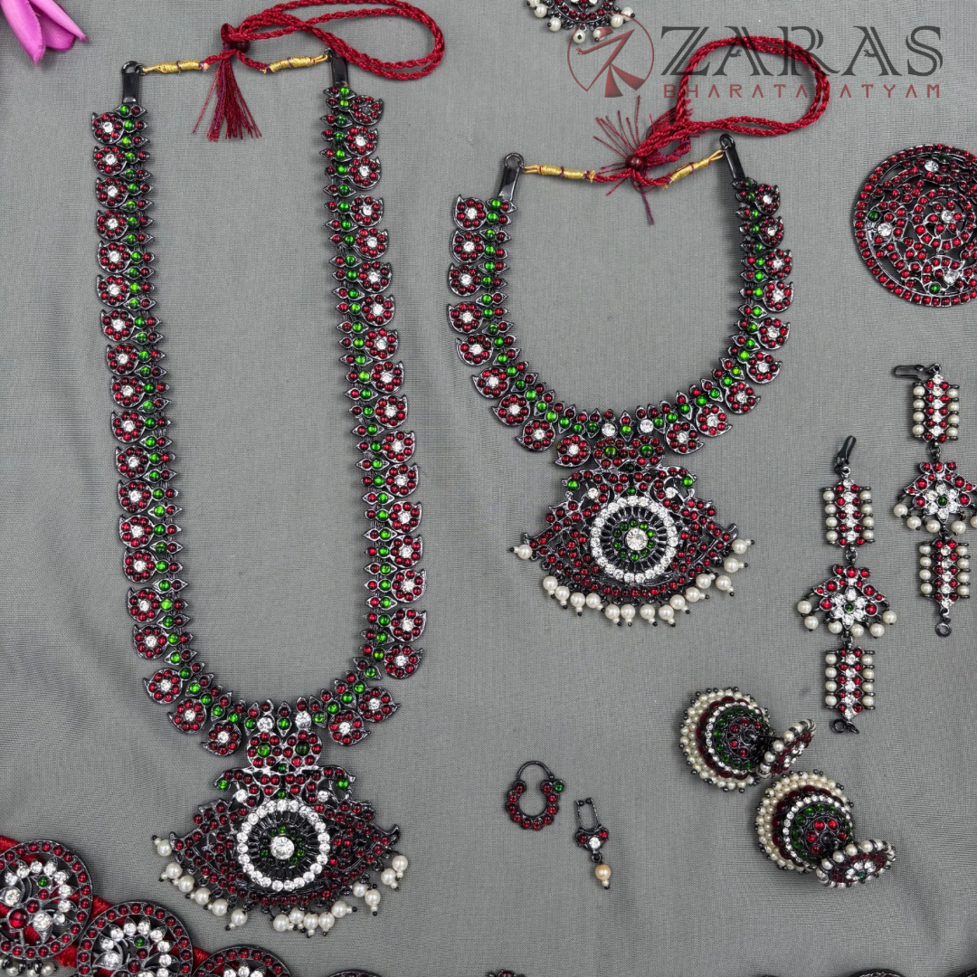 Bharatanatyam Dance Jewellery Black - Manga Full Set Kemp RGSl image 4