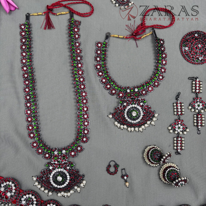 Bharatanatyam Dance Jewellery Black - Manga Full Set Kemp RGSl image 4