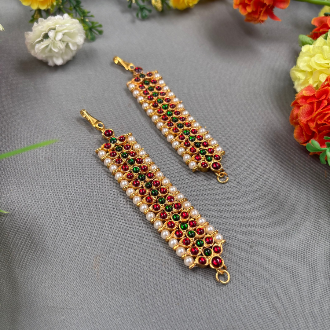 Bharatanatyam Dance Jewellery Maatal - D Leaf RG Kemp CS Pearls image 1