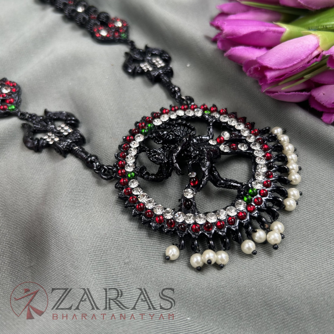 Bharatanatyam Dance Jewellery Black - Nadaraj & Balls RG kemp Haaram image 2