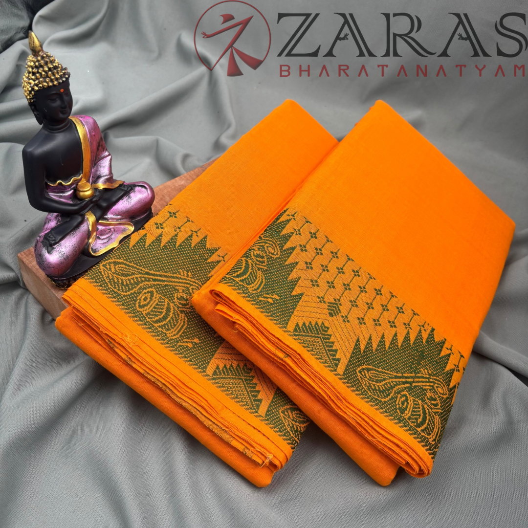 Bharatanatyam Dance Practice Saree - Mango Yellow GR Veena Border image 2