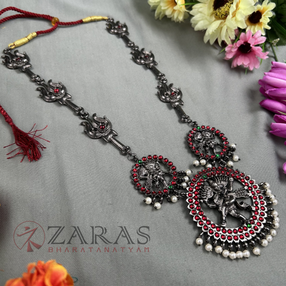 Bharatanatyam Dance Jewellery Black - Sulam & Nadaraj RG Kemp Beads Haaram image 2