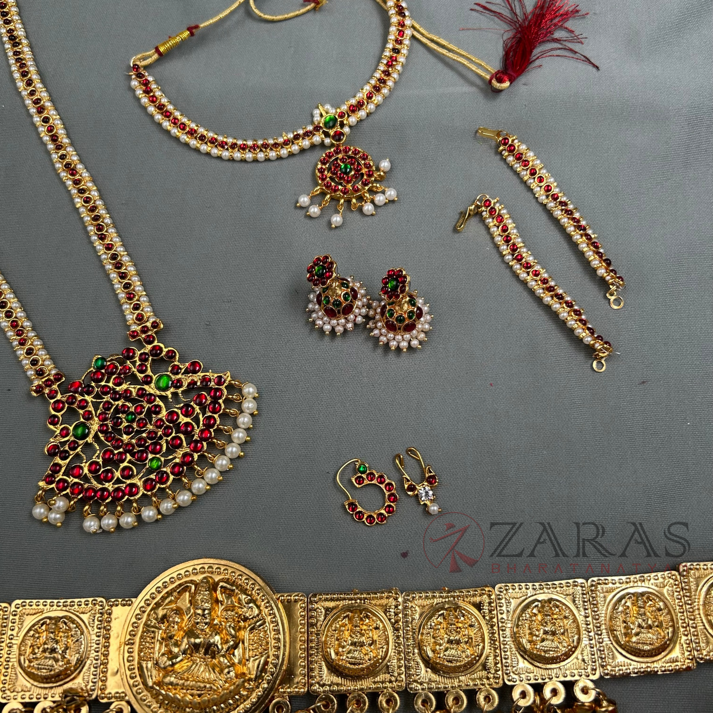 Bharatanatyam Dance Jewellery - Lettika Full Set RG Kemp image 3