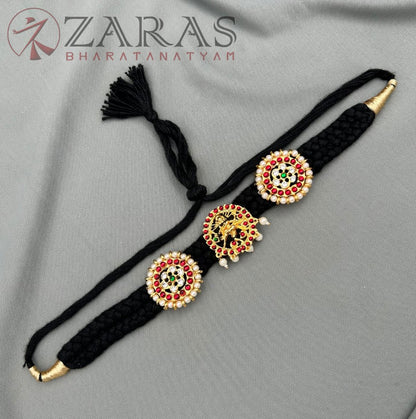 Bharatanatyam Dance Jewellery - Necklace Nadaraj RG Kemp Black Thread Choker Type image 0