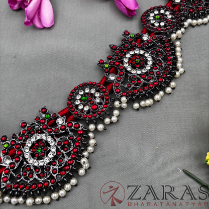 Bharatanatyam Dance Jewellery Black - Padak with Pea RG Kemp CS Hip Belt (Ottiyanam) image 0