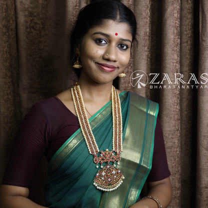 Bharatanatyam Dance Jewellery - Haaram Red Kemp CS Me Pen S image 1