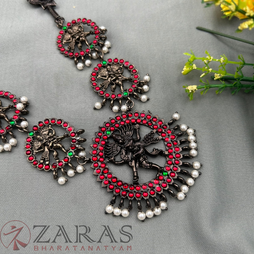 Bharatanatyam Dance Jewellery Black - Nadaraj & Sulam Balls RG kemp Haaram image 0