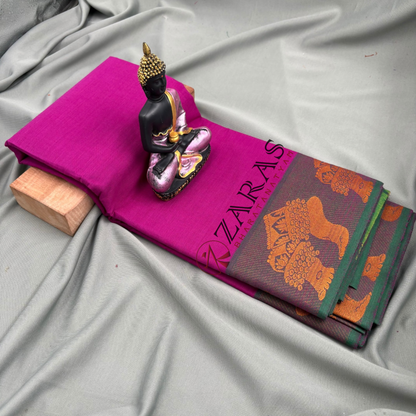 Bharatanatyam Dance Practice Saree - Purple Mus Salangai Border image 1