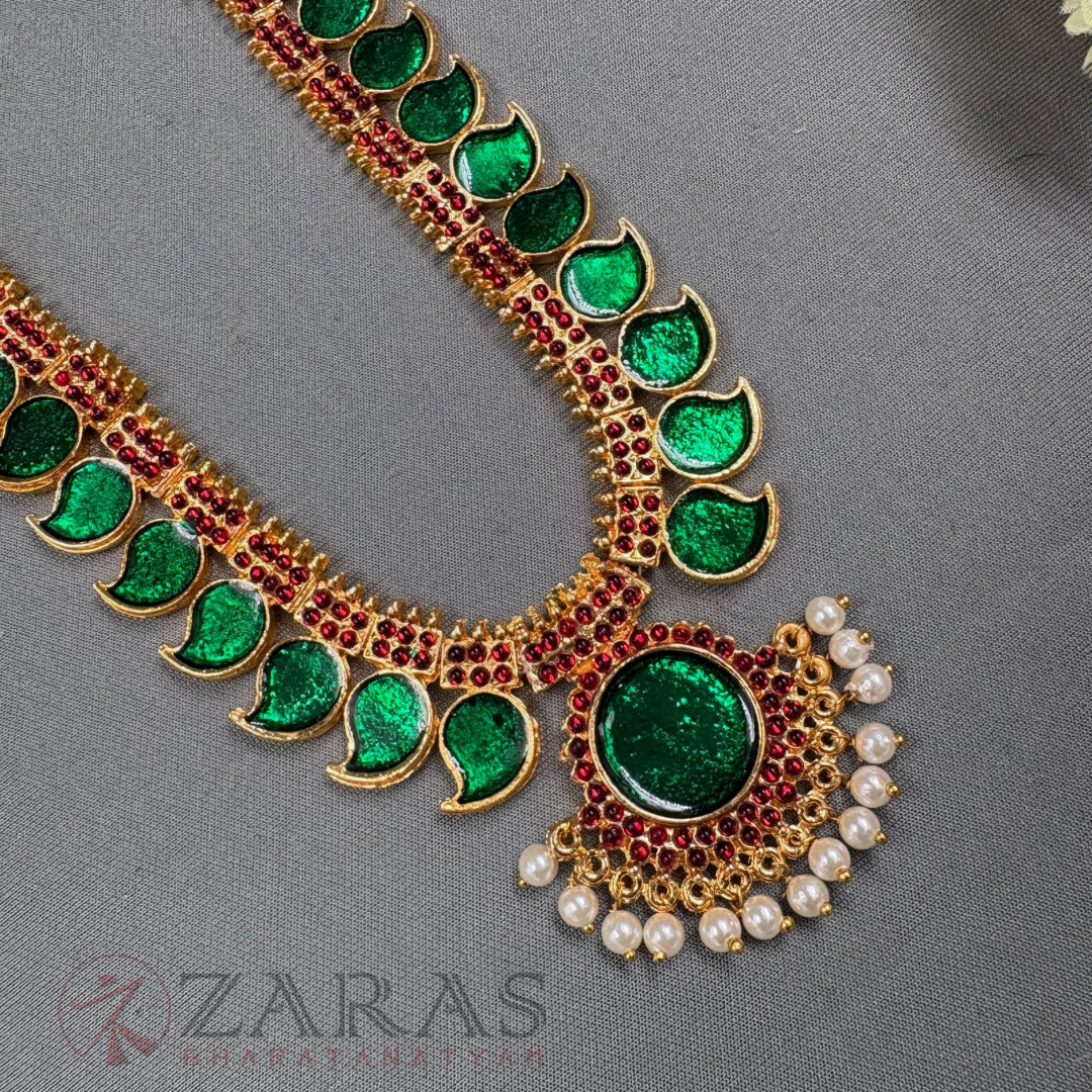 Bharatanatyam Dance Jewellery Haaram - Enamel Manga RG Kemp Beads Maalai / Long Haaram image 1