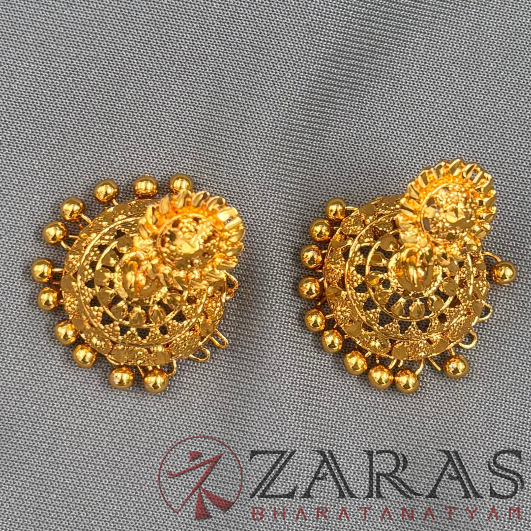Bharatanatyam Dance Jewellery - Gold Jimiki with Kammal image 3