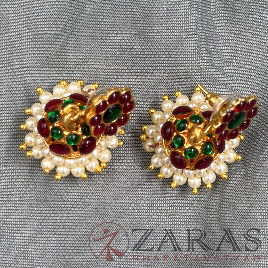 Bharatanatyam Dance Jewellery -  2L Jimiki with Kammal Kemp RG image 3