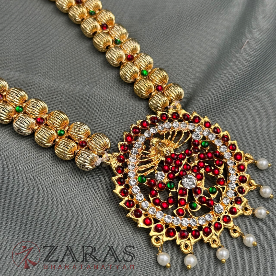 Bharatanatyam Dance Jewellery -  Nadaraj with Gold Balls RG Kemp Balls Haaram image 3