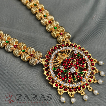 Bharatanatyam Dance Jewellery -  Nadaraj with Gold Balls RG Kemp Balls Haaram image 3