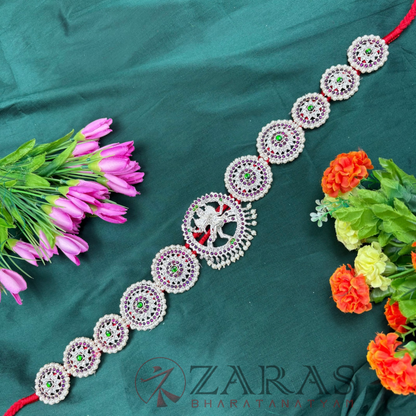 Bharatanatyam Dance Silver Jewellery - Round Nadaraj PG Kemp Hip Belt CS (Ottiyanam) image 0