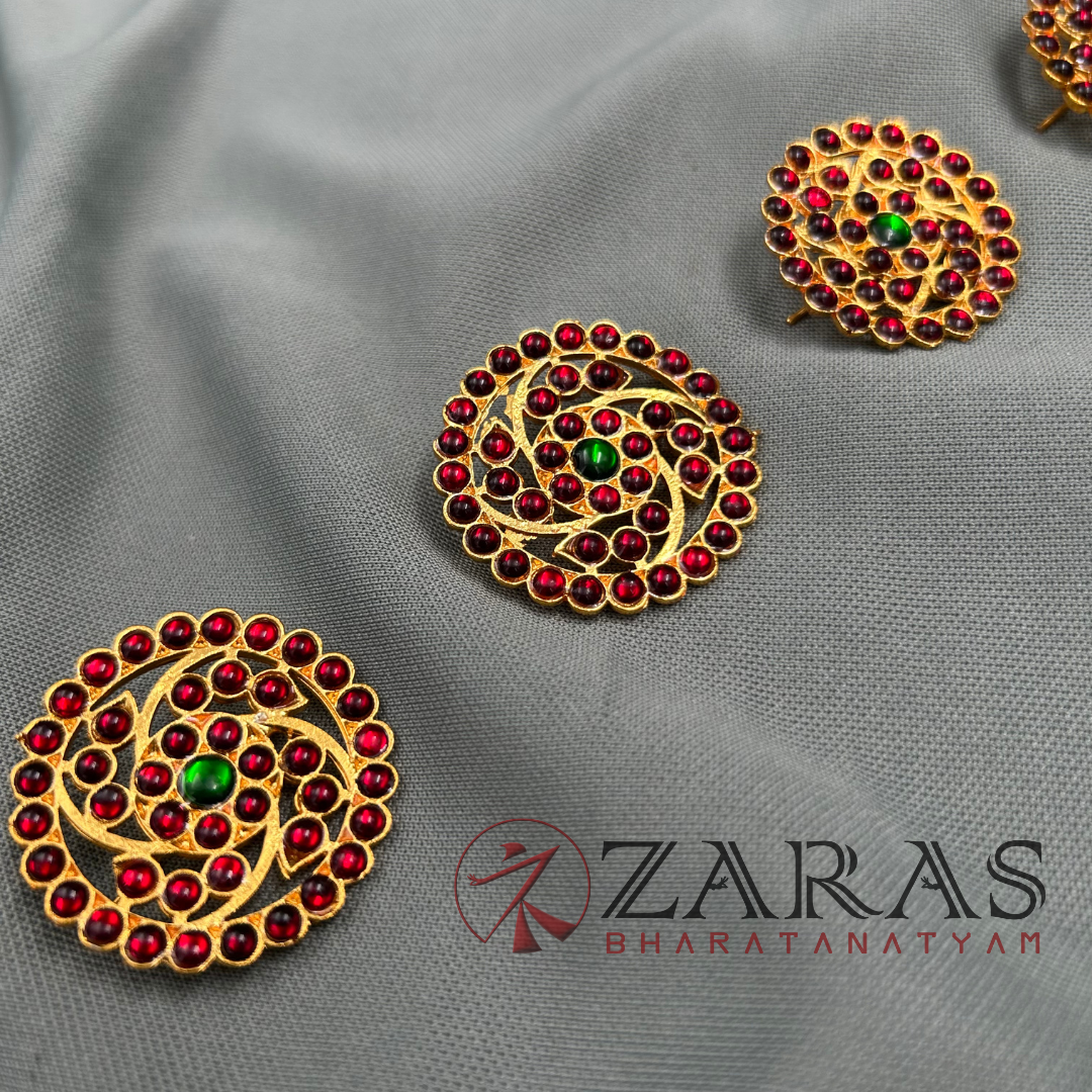 Bharatanatyam Dance Jewellery - Kemp Jada Billa Round Sun image 1