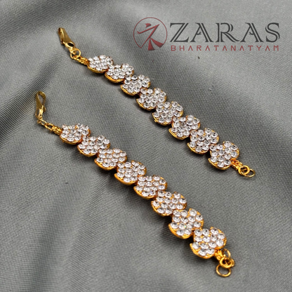 Bharatanatyam Dance Jewellery - Flower White Stone Maatal SA image 3