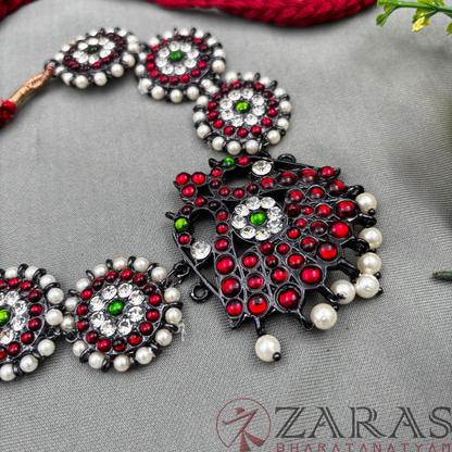 Bharatanatyam Dance Jewellery Black - Necklace Round Pea RG Kemp CS pearls image 0