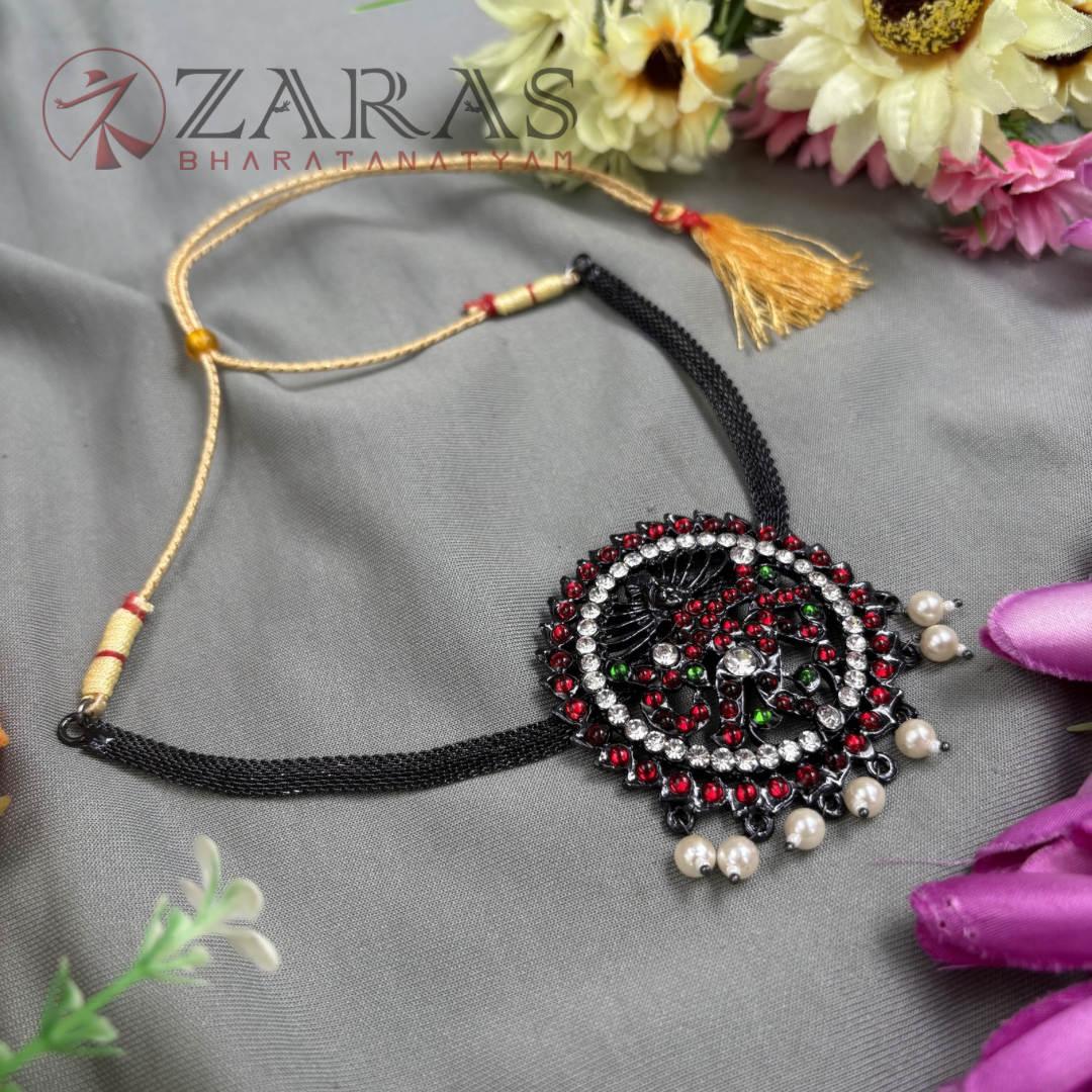 Bharatanatyam Dance Jewellery Black Necklace - Nadaraj RG Kemp Beads image 2