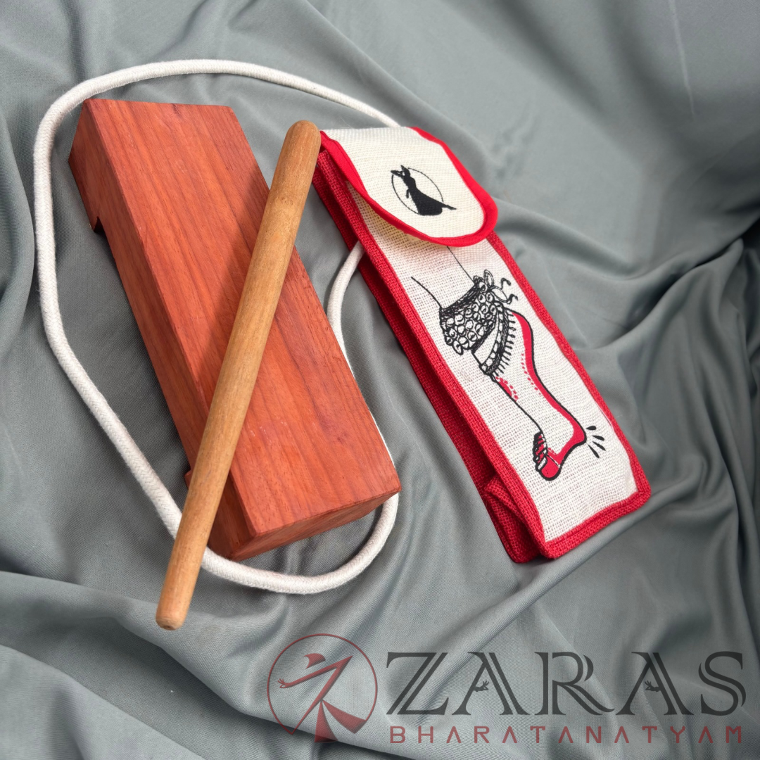 Bharatanatyam Dance Instruments - Thattu Manai Set + Salangai Jute Bag (Combo) image 0