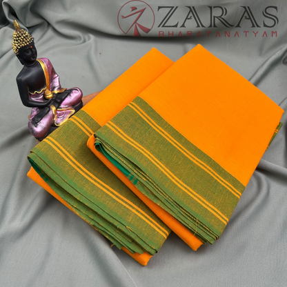 Bharatanatyam Dance Practice Saree - Mango yellow with Green Plain Border image 1