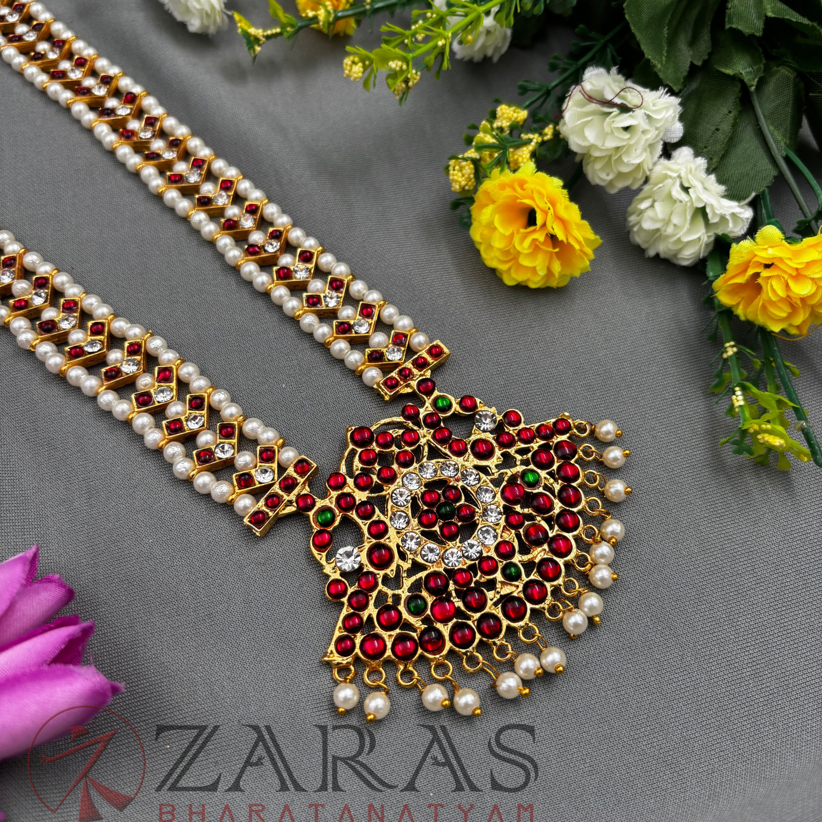 Bharatanatyam Dance Jewellery - Haaram V & Padak Beads RG Kemp image 0