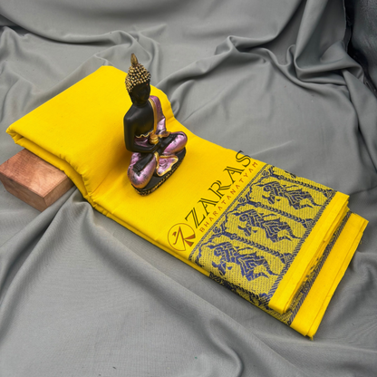 Bharatanatyam Dance Practice Saree - L Yellow D Vio Bl Doll Border image 1
