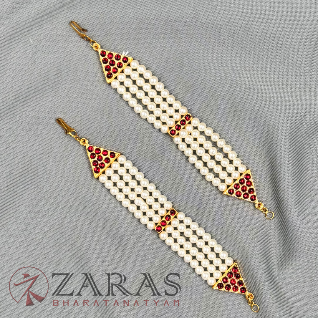 Bharatanatyam Dance Jewellery - 4L Balls Maatal Red Kemp image 2