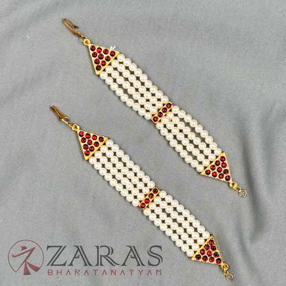 Bharatanatyam Dance Jewellery - 4L Balls Maatal Red Kemp image 2