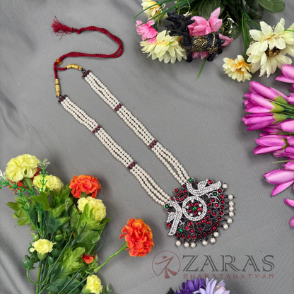 Bharatanatyam Dance Jewellery Black - 3 Line Pea Padak RG Kemp CS Beads Haaram image 0