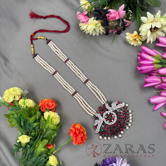 Bharatanatyam Dance Jewellery Black - 3 Line Pea Padak RG Kemp CS Beads Haaram image 0
