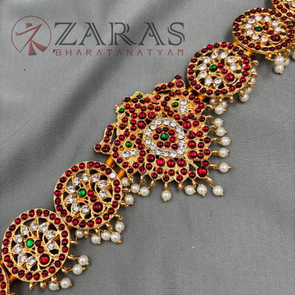 Bharatanatyam Dance Jewellery - Leaf Hip Belt RGS Kemp (Ottiyanam) image 2