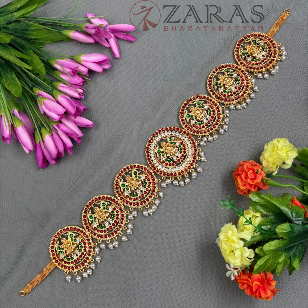 Bharatanatyam Dance Jewellery - Round Lakshmi RG Kemp CS Hip Belt (Ottiyanam) image 0