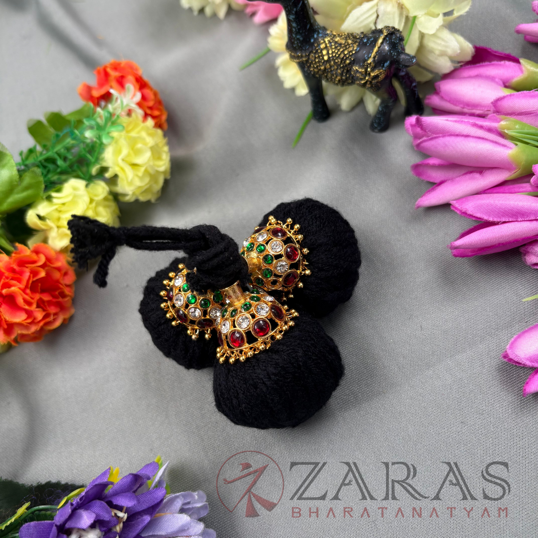 Bharatanatyam Dance Jewellery - Kemp Kunjalam 3 Line Thread Type image 0