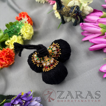 Bharatanatyam Dance Jewellery - Kemp Kunjalam 3 Line Thread Type image 0