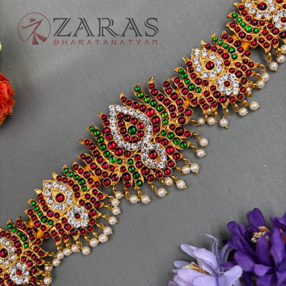 Bharatanatyam Dance Jewellery - Lotus RG Kemp CS Hip Belt (Ottiyanam) image 2