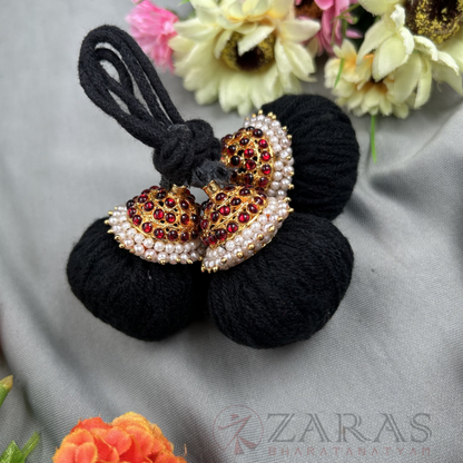 Bharatanatyam Dance Jewellery - Kemp Kunjalam 3 Line Thread Type image 2