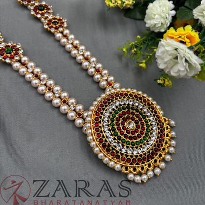 Bharatanatyam Dance Jewellery - Haaram Round Flower Beads RG Kemp image 0