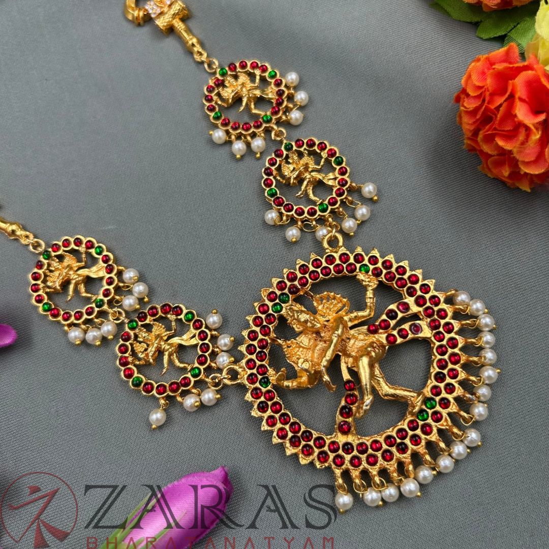 Bharatanatyam Dance Jewellery - Nadaraj & Soolam RG Kemp Haaram image 2
