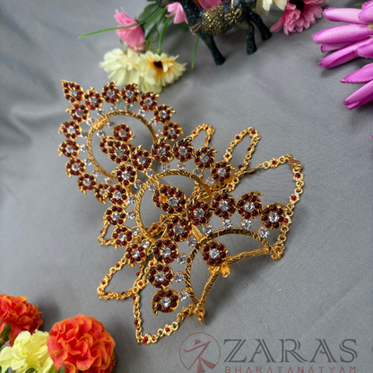 Bharatanatyam Dance Jewellery - Step Manga Head Crown RG Kemp image 2