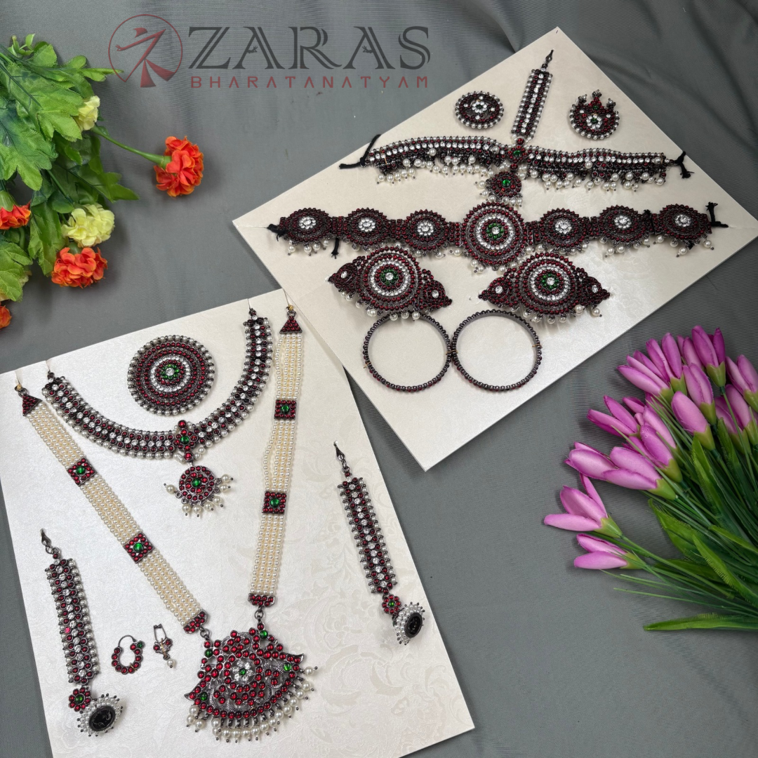 Bharatanatyam Dance Jewellery Black - Full Set Kemp Sow RGSl image 0