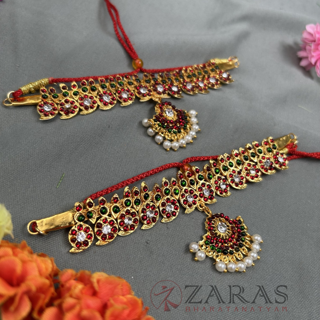 Bharatanatyam Dance Jewellery - B Manga RG Kemp Vangi / Baaju Bandh image 2