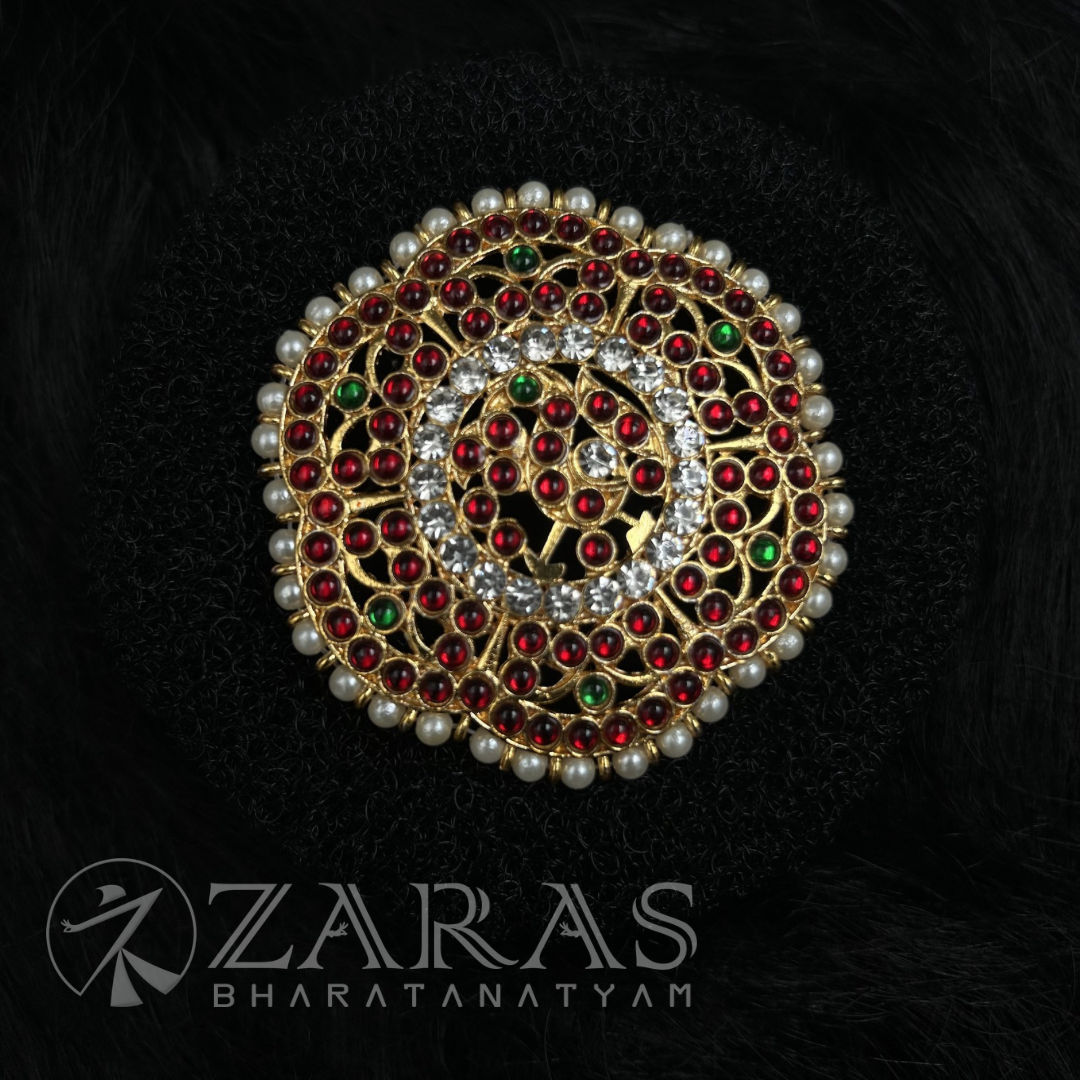 Bharatanatyam Dance Jewellery - Rakodi Peacock RG Kemp Flower image 0