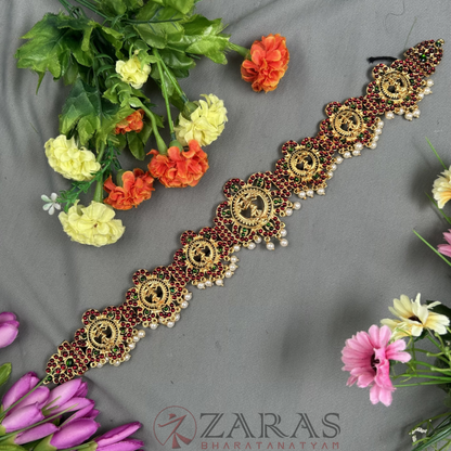 Bharatanatyam Dance Jewellery - Nadaraj flower RG kemp CS Hip Belt (Ottiyanam) image 0