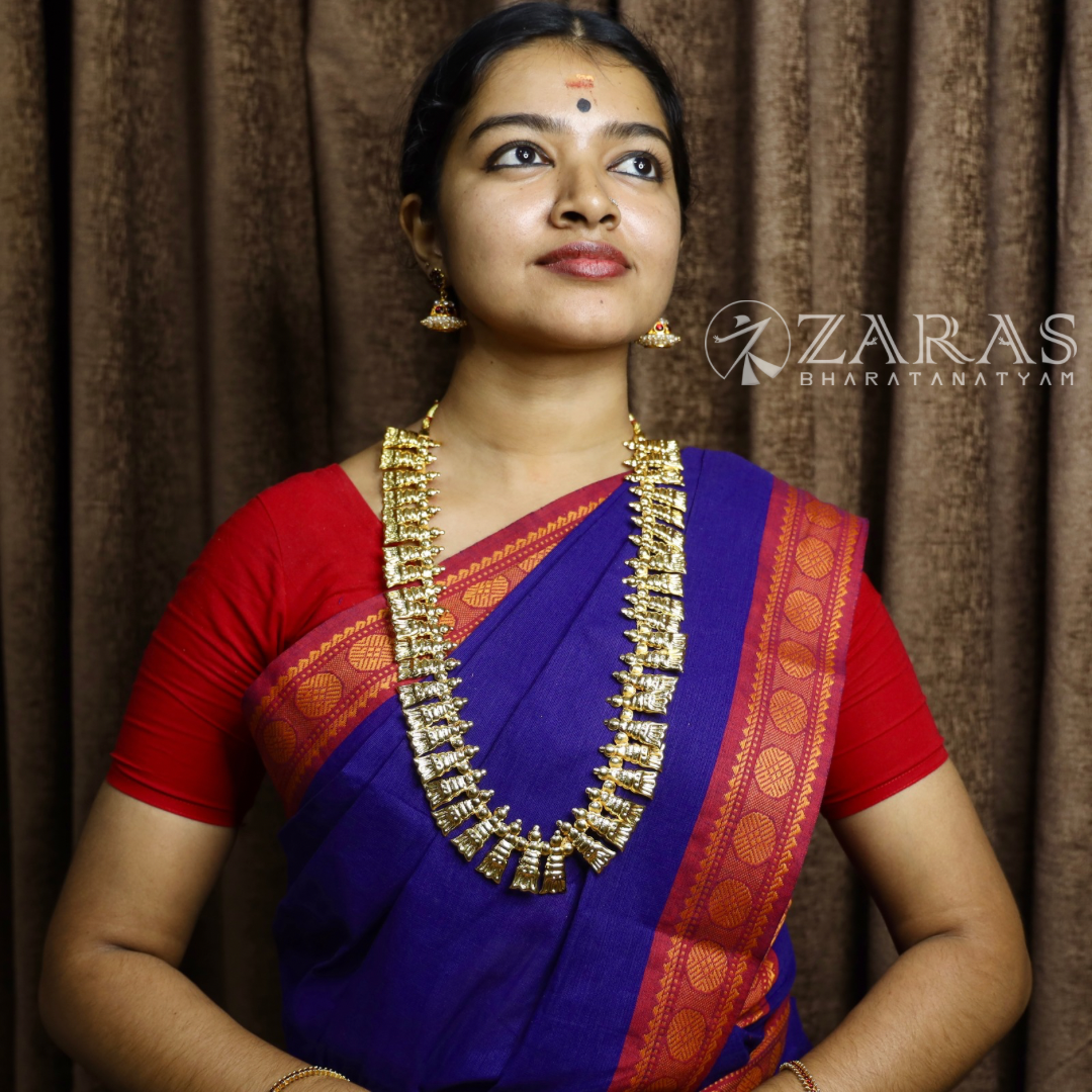 Bharatanatyam Dance Jewellery - Sembagam Malai Full Gold Haaram / Long Chain image 1