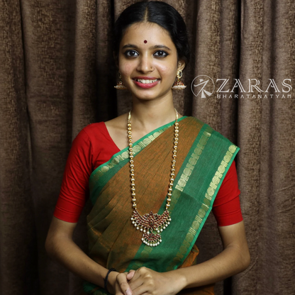 Bharatanatyam Dance Jewellery - Single Line Gold Beads RG Kemp Haaram / Long Chain image 1