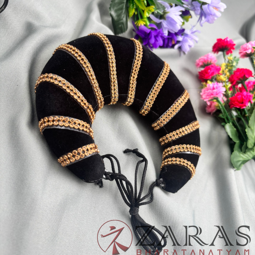 Bharatanatyam Dance Hair Accessories - Plastic Head Arch Gold Stone (2 Line) image 1