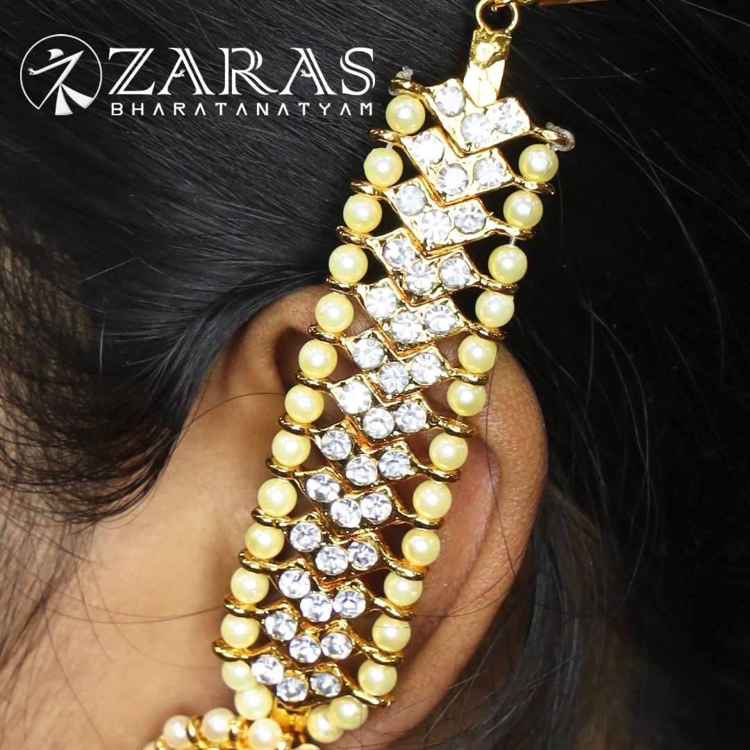 Bharatanatyam Dance Jewellery - V Maatal Full White Stone Sara image 0