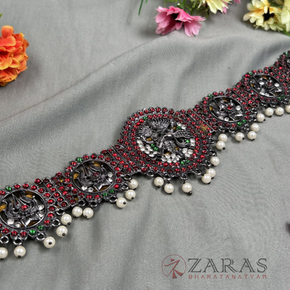 Bharatanatyam Dance Jewellery Black - Nadaraj RG Kemp CS Hip Belt (Ottiyanam) image 2