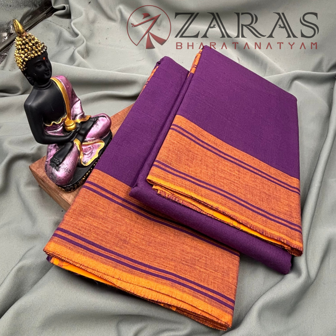 Bharatanatyam Dance Practice Saree - Violet With Mus Plain Border image 2