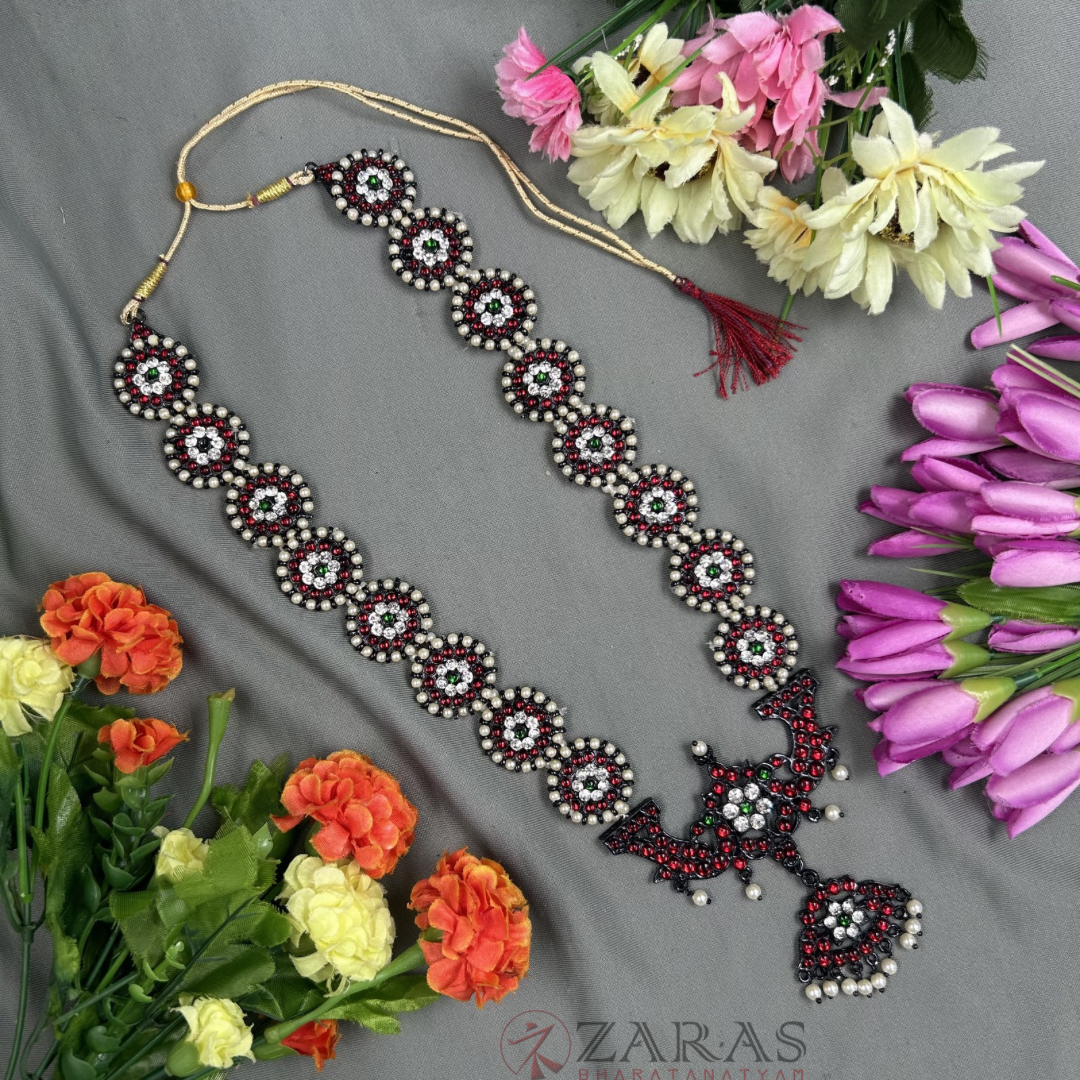 Bharatanatyam Dance Jewellery Black - Round & Padak RG Kemp CS Beads Haaram image 0